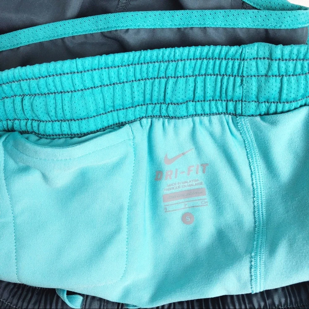 NWOT Nike 2-in-1 training shorts gray turquoise - Picture 5 of 6